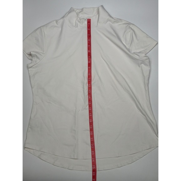 Tommy Bahama IslandZone White Golf Polo Shirt Women's L Quarter Zip Short Sleeve - Picture 9 of 9